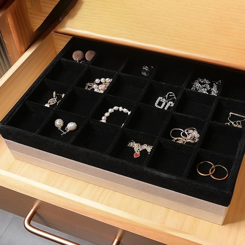 2pcs Large Stackable Jewelry Tray with Drawer